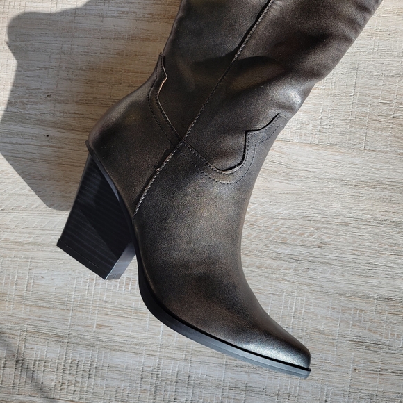 The Knee High Western Boots OASIS SOCIETY Dark Brown - Picture 6 of 10